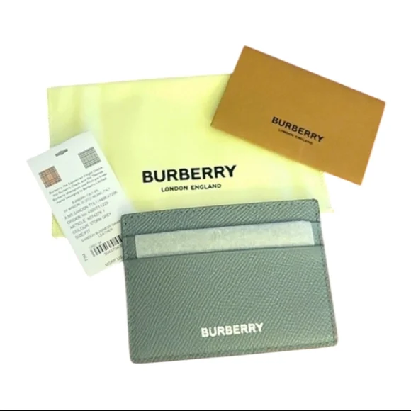 NEW Mens Burberry Sandon Business Grained Leather Card Case Wallet Storm Grey - Picture 5 of 5